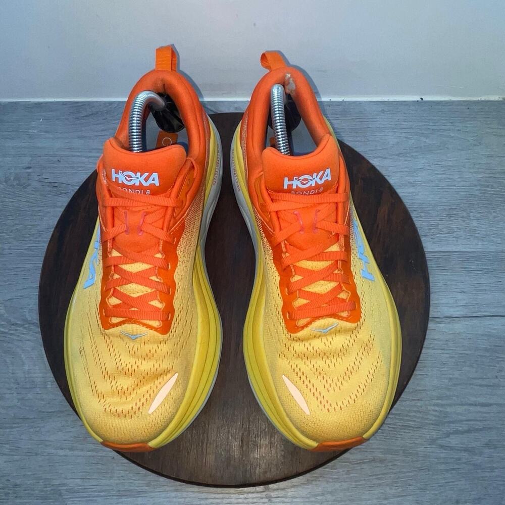 Hoka One One Bondi 8 Mens 9.5 D Shoes Orange Running Sneaker 1123202 PBAY - Picture 6 of 12